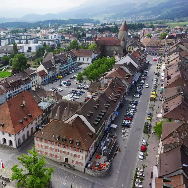 ville Bulle Suisse Gruyère canton de Fribourg déménager